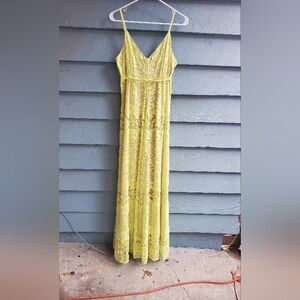 Alberto Makali Vibrant Yellow Lace Maxi Dress